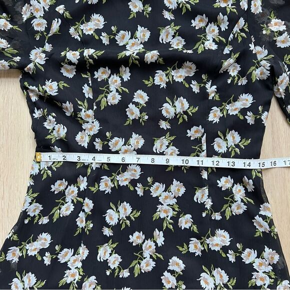 ASOS Emory Park Dark Ditzy Floral Print Maxi Dress Size Large Long Sleeve - Picture 9 of 14